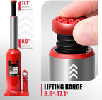 6 Tons / 12000 lbs Lifting Automotive Welded Hydraulic Bottle Jack for Car SUV Pickup Truck, Auto Repair, with Manual Handle & Carrying Storage Case, Red