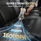 Cordless Car Vacuum Cleaner: Handheld Vacuum with 16000Pa Strong Suction, Brushless Motor & HEPA Filter, 7-in-1 Cleaning Kit, Type-C Charging for Home Office Car Pet - Cinder