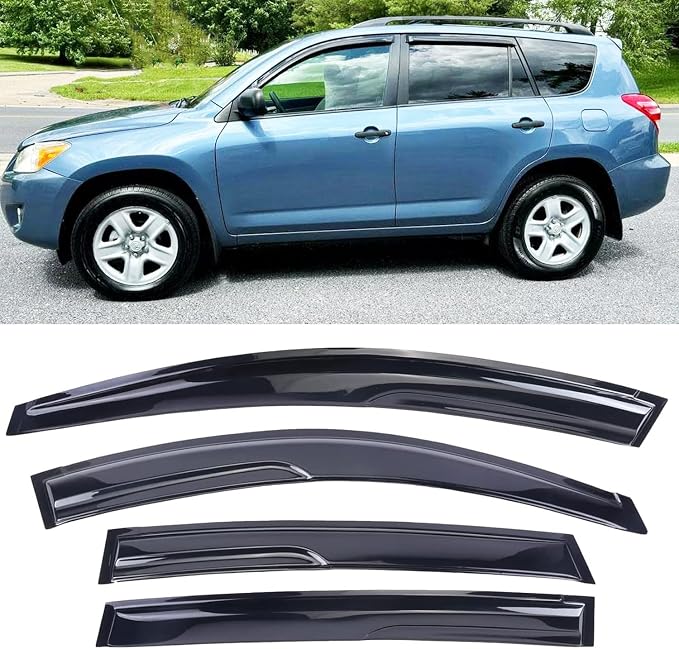 Side Car Window Visors Rain Guards for 2006-2012 Toyota RAV4 XA30 Wind Deflectors Vent Window Shades