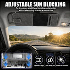 Car Sun Visor Extender, Leather Multi-Pocket Clip-On Auto Visor Organizer, Adjustable Anti-Glare Vehicle Interior Sun Blocker Attachment for Glasses, Driver's License, Ticket (Black&Grey)