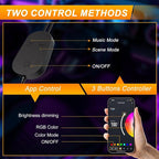 Car LED Lights Interior, RGB Ambient Lighting Car with DIY Mode and Music Mode, 2 Lines Design Inside Car Lights for Trucks SUVs, DC 5V