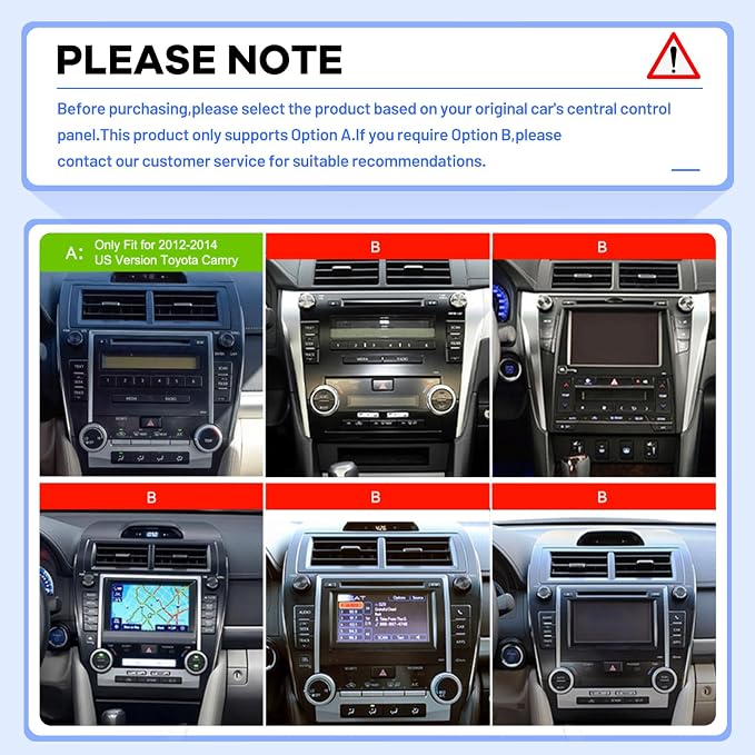2G+64G Radio for Toyota Camry Screen 2012 2013 2014 (Not Fit for JBL), 10.1 inch Android Touch Screen Camry Car Stereo, Carplay/Android Auto/Bluetooth/EQ Audio/SWC