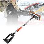Snow Broom Ice Scraper, No-Scratch Foam Brush 31x15x 90cm Telescoping Snow Broom Extendable Ice Removal Tool with Foam Handle for Window Windshield, Snow Rake/Snow Broom with Pole (Orange)