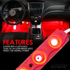 Red LED Truck Bed Light Kits Rock Lights with On/Off Switch, for Pickup Footwells, Running Boards, Cargo, Under Car, Tonneau Cover, Rail Lighting