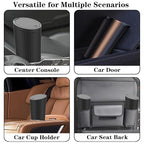 Car Trash Can Bin with Lid - Car Garbage Can Cup Holder-Universal Leakproof Vehicle Garbage Can Bin with 20pcs Trash Bags-Car Organizers and Storage for Front Back Seat Accessories