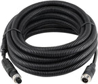 4 Pin Camera Cable with Corrugation Tube Cover, Aviation Extension, 4 Pin Video Cable for Backup Camera Rear View System RV Truck Trailer Bus Car Waterproof (16ft/5m)