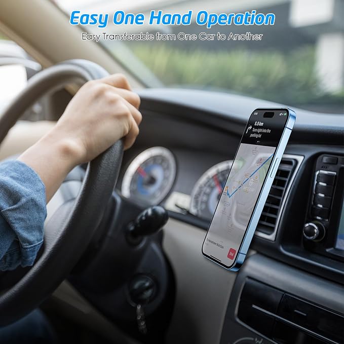 Magnetic Phone Holder for Car, [2 Pack] Universal Air Vent Magnetic Phone Mount for Car, Car Phone Holder Mount for Cell Phones and Mini Tablets with 4 Metal Plates