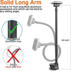 Magnetic Phone Car Mount 14-Inch Gooseneck Long Arm Extension, Universal Windshield Dashboard Industrial-Strength Suction Cup Car Phone Holder for All Cell Phones (Magnetic Phone Mount)