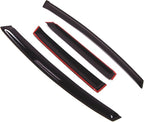 Outside Mount Window Vent Visors Rain Guards Compatible with Honda Fit 2009-2014 | Side Window Wind Deflectors Rain Shields | Black Tinted, 4 Pcs Set, BGWV-234