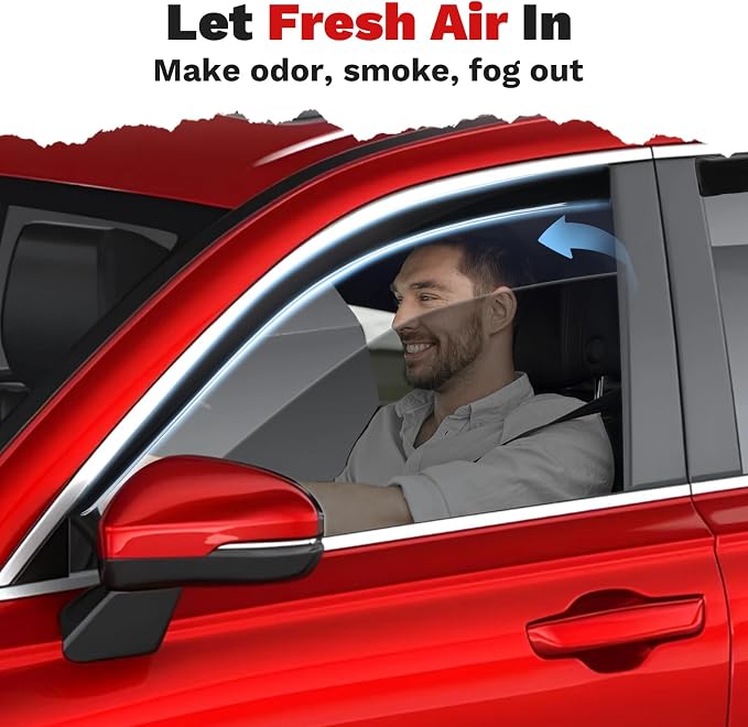 Window Visors Rain Guards for Honda CR-V 2023-2025 2026 CRV Accessories, Outside-Mount Tape-On Side Window Wind Deflectors Vent Visors Shades Rainproof Black 4PCS