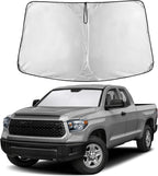 Windshield Sun Shade Compatible for Toyota Tundra 2022–2026 | Custom Fit Pickup Truck Front Window Sunshade | Foldable UV & Heat Reflective Sun Visor