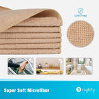 Orighty Microfiber Cleaning Cloth, 12 Pack Microfiber Towels for Cars, Highly Absorbent Car Cleaning Supplies, Lint Free Cloths Clean Rags for Car Care, House, Kitchen, 12x11 inch, Brown