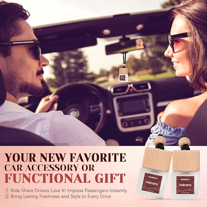 Car Air Freshener Hanging 2 Pack – Volcano Car Freshener Diffuser, Fall Car Air Freshener for Women and Men, Lasting up to 45 Days.0.27 FL OZ/8ML