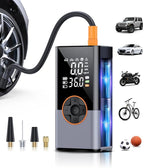 Tire Inflator Portable Air Compressor, Cordless Tire Pump with LED Super Bright Light for Car, Bicycle, Motorcycle