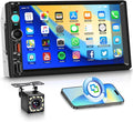 Car Stereo Double Din Radio, 7 inch Touch Screen Radio Car Audio Receivers, 2 Din Bluetooth Stereo, Mirror Link, FM EQ SWC USB Backup Camera Type-C Fast Charging