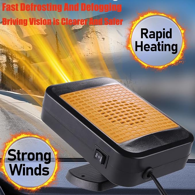 Portable Heater for Car,12V Heater for Car 200W Fast Heating Defroster Windshield Car Heater That Plugs into Cigarette Lighter for Car