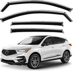 GrandWheel Window Deflectors Smoke Tinted in-Channel Side Window Vent Visor Deflectors Rain Guards Compatible with Acura RDX 2019-2026 - 4 pcs. GW1032