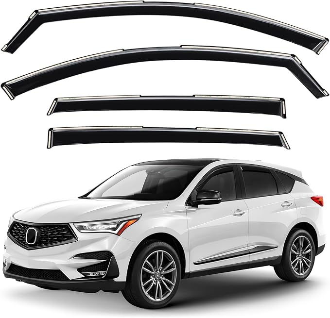 GrandWheel Window Deflectors Smoke Tinted in-Channel Side Window Vent Visor Deflectors Rain Guards Compatible with Acura RDX 2019-2026 - 4 pcs. GW1032