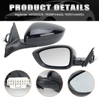 Left Driver Side Mirror Compatible with 2018-2022 Honda Accord LX Sport Power Glass | Heated | with Blind Spot | Manual Folding Repalces HO1320329 (7Pins-Black)