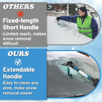 Snow Brush & Ice Scraper for Car Windshield with Glove - 16.5"-23" Extendable Snow Scraper Long Handle Brush Warm Glove Kit for Remove Quickly Automotive/Cars/Trucks/SUVs