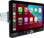 CAR1013 10.1-inch Certified Apple CarPlay Android Auto Wired or Wireless | Single DIN & Double DIN Touchscreen Car Stereo Radio | Bluetooth | Front & Rear Camera Inputs | USB Playback & Charge