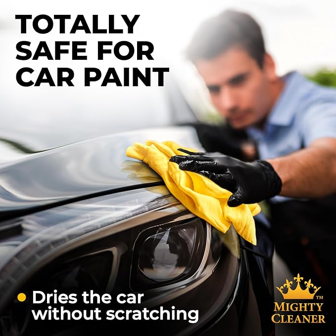 Premium 2pk Mini +1 Free Shammy Cloth for Car Drying - 17”x13” - Super Absorbent Chamois Towel for Car - Scratch-Free, Reusable & Soft Cleaning Towel