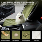 Dog Car Seat Cover for Front Seat, Dog Seat Cove Waterproof, Scratchproof Non-Slip Car Seat Protector, Universal Fit Most Cars, SUVs, Trucks, Green