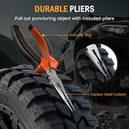 Heavy Duty Tire Plug Kit - 98pcs All-in-One Universal Tire Repair Kit for Tubeless Flats, Emergency Tire Patch Kit for Car, Truck, SUV, ATV, Motorcycle, Trailer & RV
