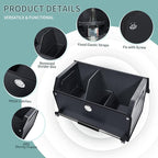 Car Trunk Organizer, Leather Trunk Organizer for SUV with Lid and Sturdy Handle Car Storage Organizer (Black, 20.47 x 11.42 x 12.2in)