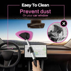 Windshield Cleaner Tool 22.5" L - Car Interior&Exterior Window Cleaning Kit with Extendable Handle&4 Microfiber Pads and Thick Large Wash Sponge, Auto Glass Wiper Brush Kit for Cars Home (7pcs Pink)