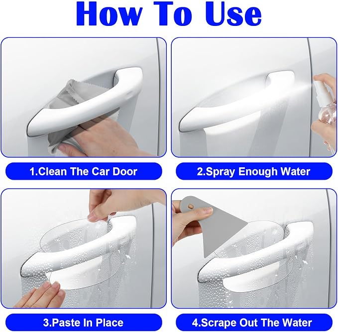 20Pcs Car Door Handle Potector, Clear Cars Door Handles Scratch Protector, TPU Protective Film Doors Sill Protectors for Vehicles, Cars Doors Edge Guards for Most Car Handle