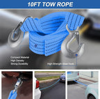 Car Emergency Kit for Teen Boy and Men's Gifts, Blue Emergency Roadside Assistance kit with 10FT Jumper, First Aid Kit, Safety Hammer, Tow Rope, and More Ideal Blue Car Accessories Tool