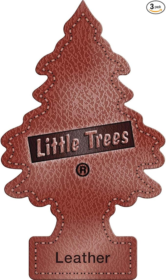 Car Air Freshener | Hanging Paper Tree for Home or Car | Leather | 3 Pack