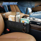 Car Seat Side Pocket Organizer, PU Leather Water-Resistant Car Console Storage Bag, Multifunctional Auto Interior Door Tray Pouch Organizer Accessories for Phone Keys Sunglasses (Black)