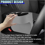 ZIMISI Car Cup Holder, Leather Front Console Gap Filler Organizer (Grey) | Car Seat Gap Filler Storage Box, Multifunctional Car Cup Drink Holder, Coin Bucket, Cell Mobile Phone Holder