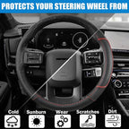 Auto Car Steering Wheel Cover for Hyundai,Tucson,Sonata,Elantra,Santa Fe,Genesis,Sonata Hybrid,Azera,Venue,Kona, 14.5-15 inches(Red-Standard Size)