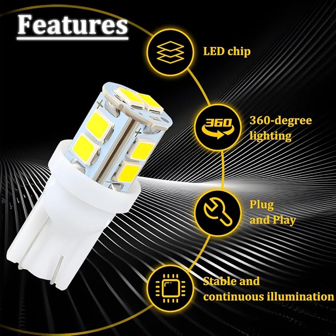 24PCS LED Interior Car Lights, T10 31mm 41mm Dome Bulb Kit, White | 194 168 2825 DE3175 578 sockets, alloy PCB, output for map trunk license tag, plug in, automotive accessories