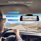 Rear View Mirror Camera with Carplay&Android Auto,9.66" 1080P Mirror Dash Cam Front and Rear with Voice Control,Night Vision,Parking Monitoring,Reverse Assist Free 64GB Card for Cars&Trucks