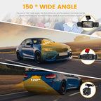 Dash Cam 3 Inch 1080P 4 Channel Dash Camera for Cars with Driving Loop Recording, Exposure Compensation, Motion Detection, Reverse Help, 360 Degree Protection