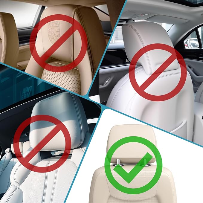 Purse Hook for Car, Adjustable Headrest Bag Seat Hooks Back, Car Accessories for Women, Coloured, 4 Pack