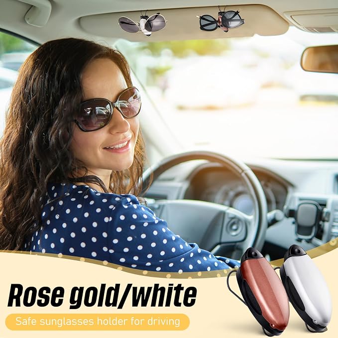 10 Pieces Auto Car Vehicle Sun Visor Clip Holder for Sunglasses Glasses Holder Hanger Eyeglasses Mount Ticket Card Clip Car Accessories(Assorted Color)