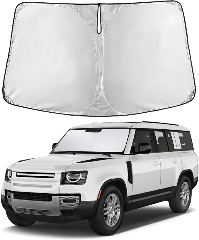 Windshield Sunshade Compatible for Land Rover Defender 2020-2024 2025 2026, Sun Visor for Front Windshield & Window Sun Shade Cover, UV Heat Blocker & Protector, Car Accessories