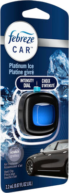 Car Air Freshener, Odor-Fighting Automotive Vent Clip, Scented Car Accessories, Long Lasting for Strong Odors, Platinum Ice Scent, 1 Count