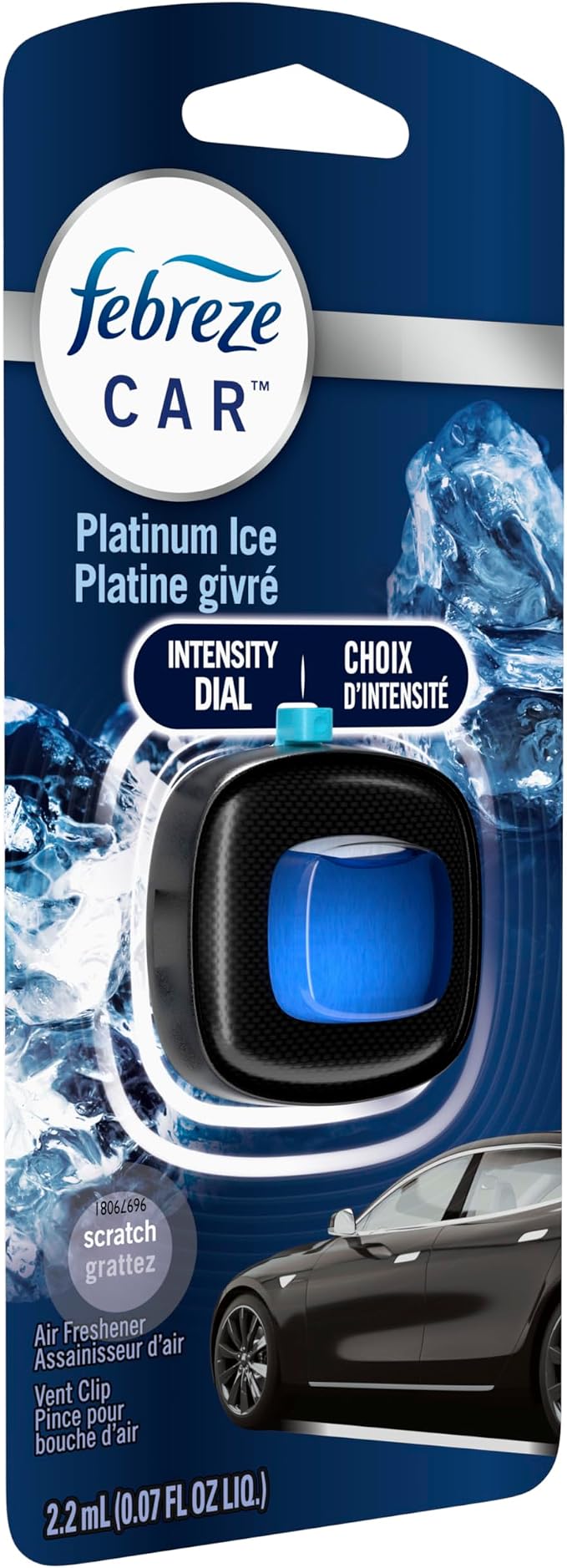 Car Air Freshener, Odor-Fighting Automotive Vent Clip, Scented Car Accessories, Long Lasting for Strong Odors, Platinum Ice Scent, 1 Count