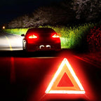 Reflective Warning Triangle for Vehicles, Emergency Warning Triangle Roadside Safety Triangle Kits, Day and Night Visibility for Car Breakdowns, Accidents, Fog Rain, 3-Pack