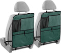 Hunter Green Car Seat Organizer for Kids Backseat Kick Mat with Adjustable Strap Back of Seat Protector for Vehicle Car SUV 1 Pcs