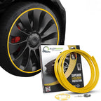 AlloyGator Yellow Rim Protector for Car Wheels (Fits 12-24" Wheel Diameter) - Pack of 4 Premium Alloy Wheel Protector to Avoid Scratches & Scuffs - Adhesive Free Curb Rash Rim Protectors