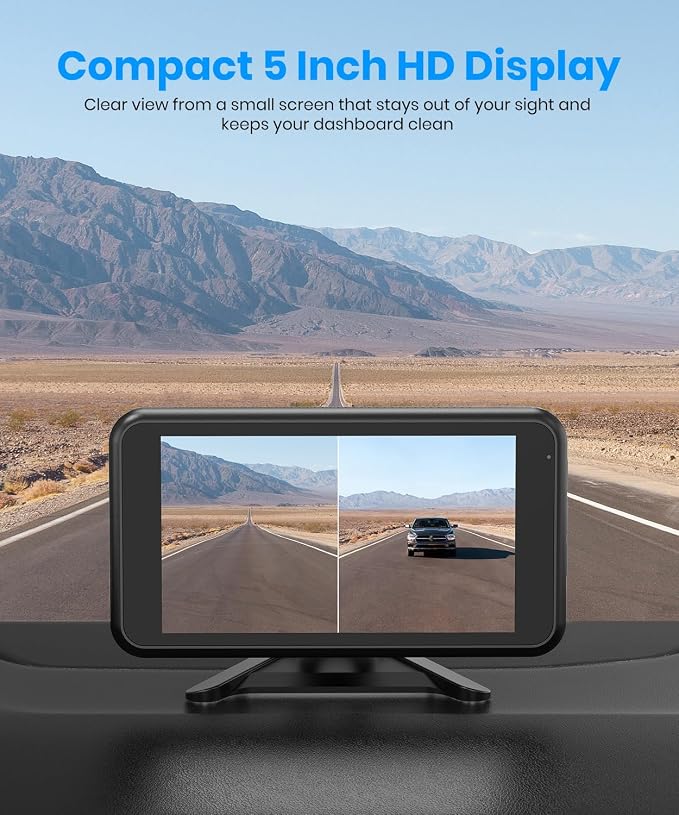 Wireless Backup Camera:1080P HD Dual-Channel Monitor, Easy Installation,Stable Digital Transmission Signal,IP69K Waterproof Night Vision Back Up Camera for Truck,SUV,Car,Vans