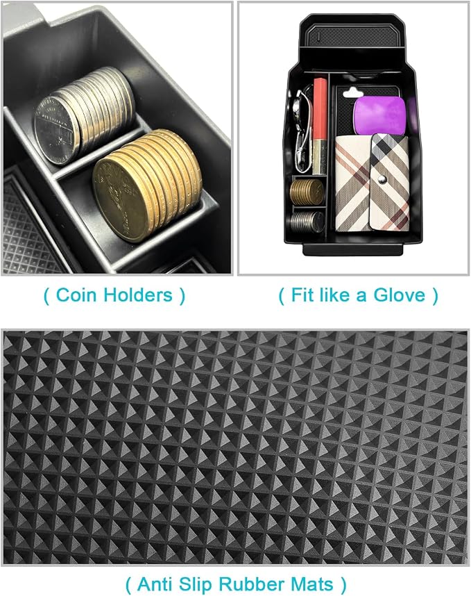 5Pcs for 2023-2026 Mazda CX50 Center Console & Door Handle Organizer | for 2023-2026 Mazda CX-50 Accessories Console Armrest Tray Side Door Trash Container Storage Door Handle Pocket Insert
