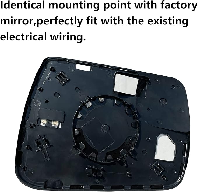 Left Driver Side Heated Convex Mirror Glass Replacement For 2019 2020 2021 Dodge Ram 1500 - Power Heated, with Backing Plate, Replace 68402036AA 68402037AA